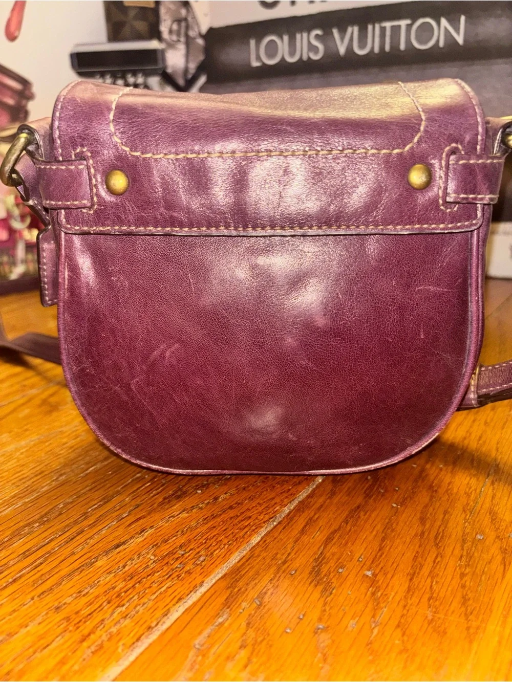 Coach Vintage Legacy Garcia Mini Burgundy Leather Crossbody Bag COA